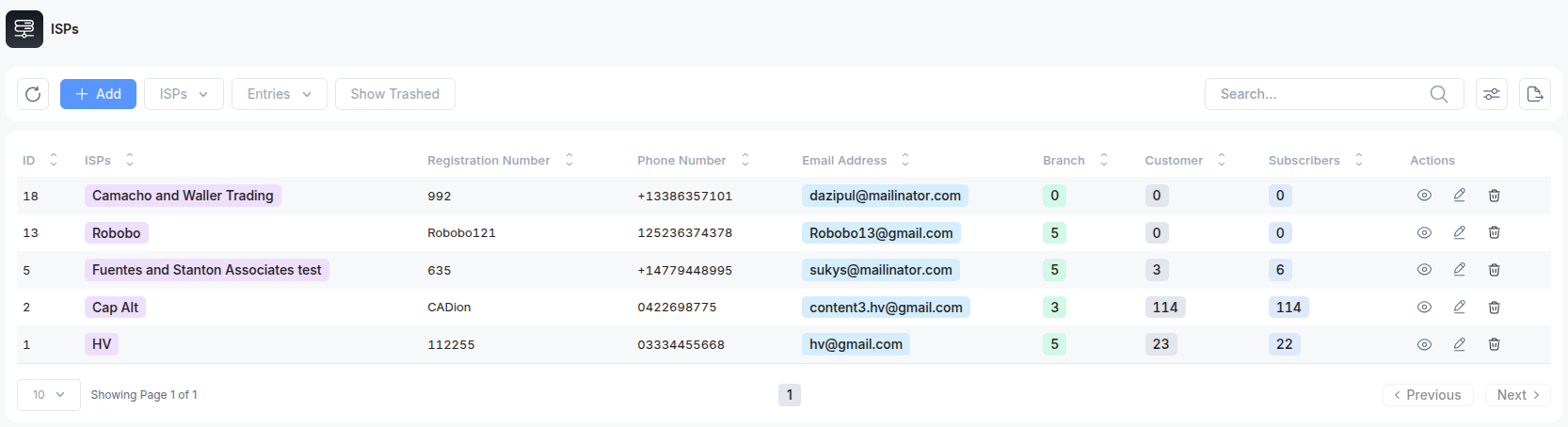 ISP interface