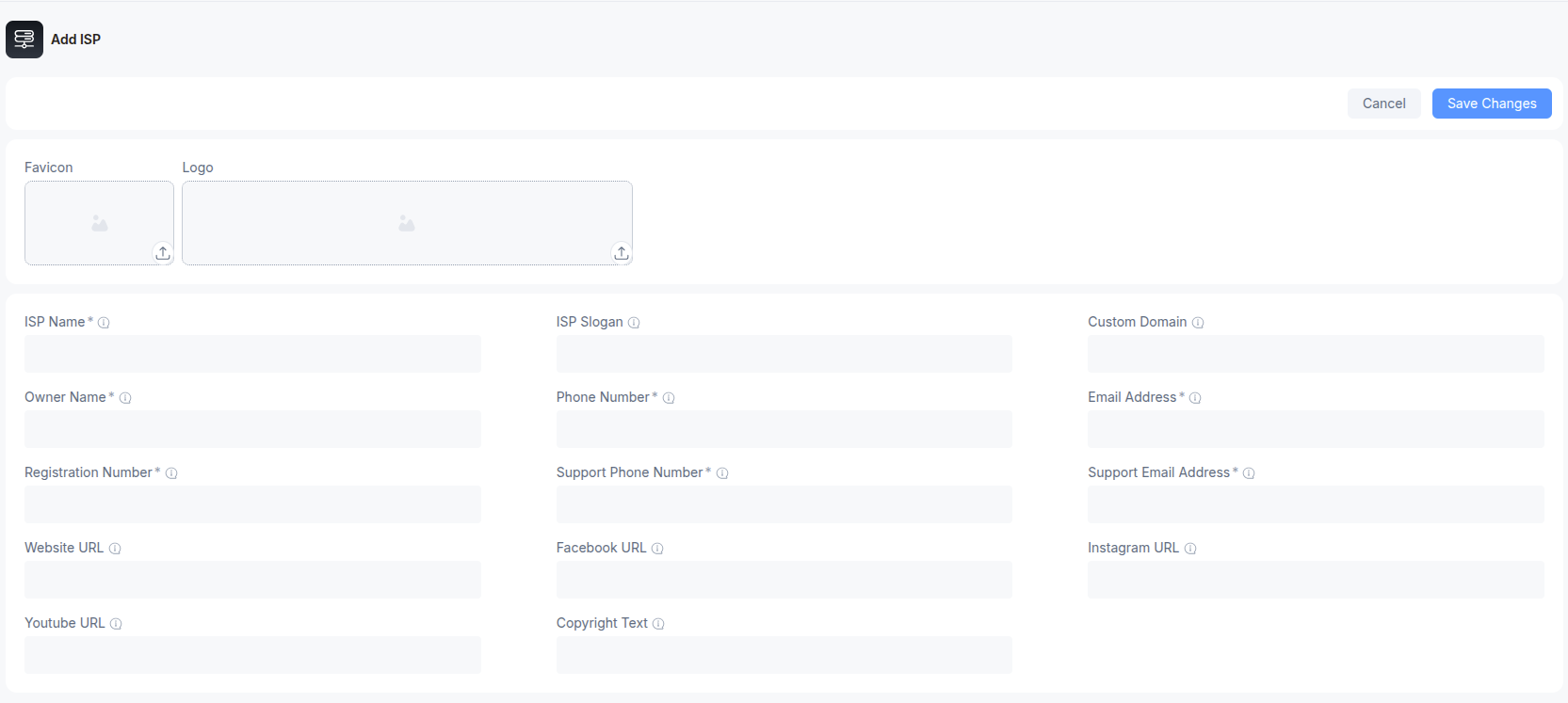 Form Filling of Add ISP