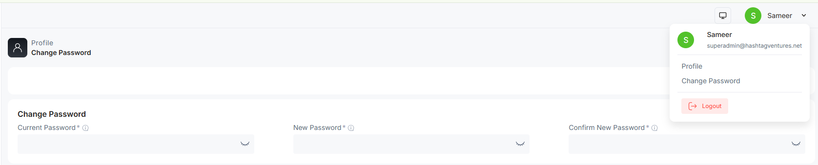 Change super admin password