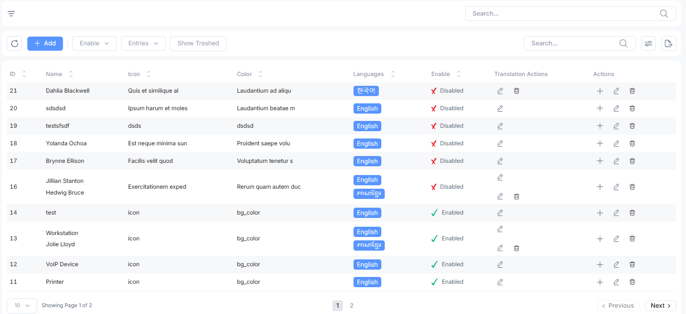 Host IPs list