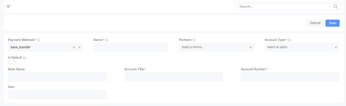 add a payment account